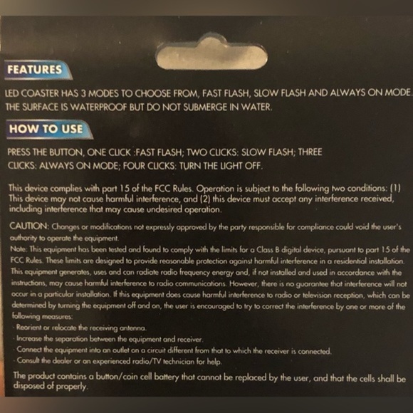 2pack LED light color changing coasters with batteries new - Picture 4 of 5